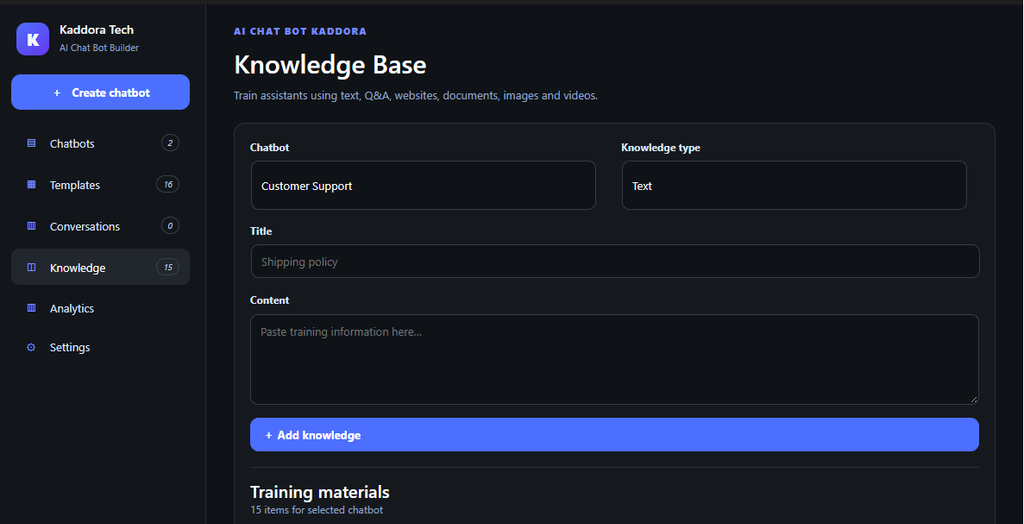 Add knowledge