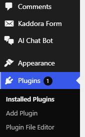 Plugin menu